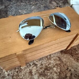 Ray-Ban Aviator Sunglasses with Silver Frame and Silver Lenses